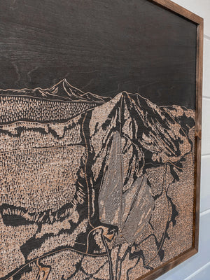 Hoodoo Ski Area Map Wood Artwork