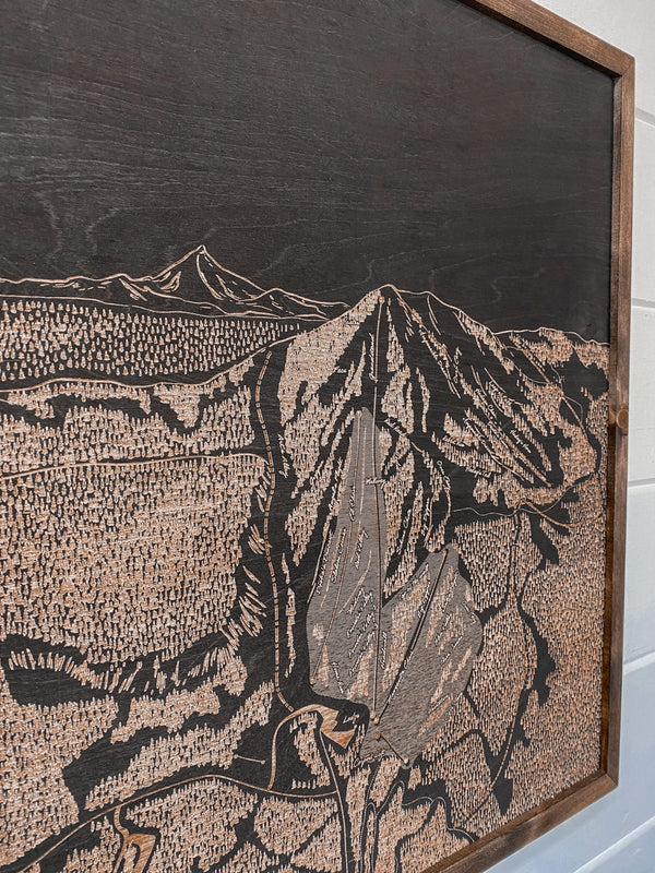 Hoodoo Ski Area Map Wood Artwork
