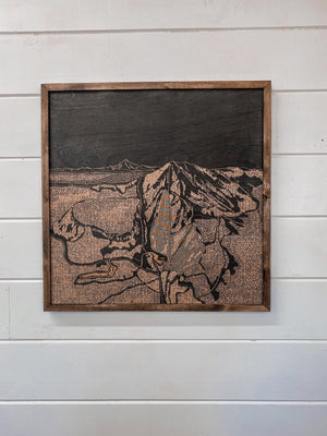 Hoodoo Ski Area Map Wood Artwork
