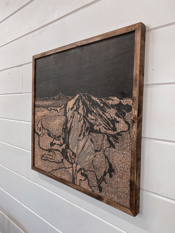 Hoodoo Ski Area Map Wood Artwork