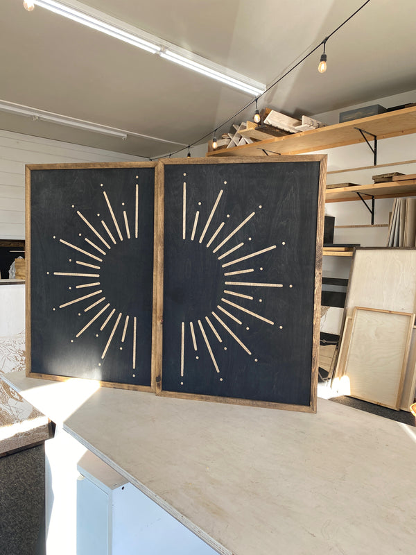 Two Piece Sunburst Artwork Set