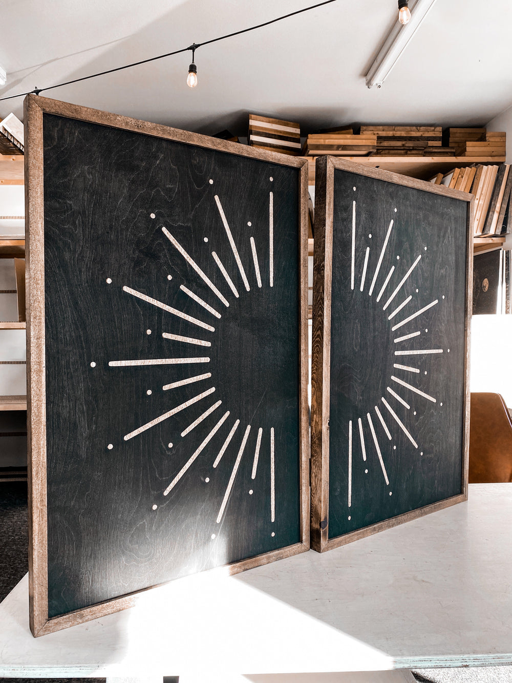 Two Piece Sunburst Artwork Set
