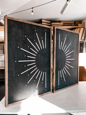 Two Piece Sunburst Artwork Set