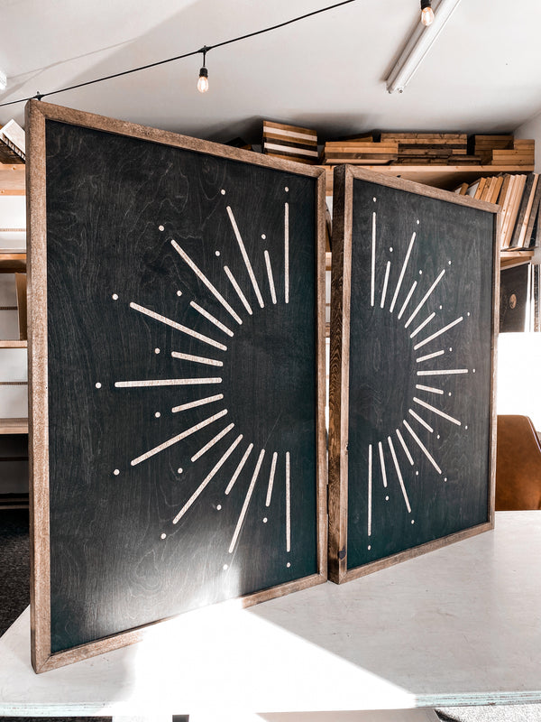 Two Piece Sunburst Artwork Set
