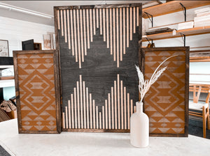 Hand-Crafted Boho Aztec Wall Art Set | 3 Piece Artwork Set