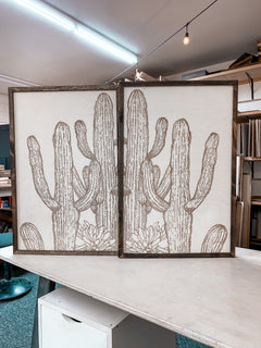 Two Piece Cactus Artwork Set