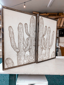 Two Piece Cactus Artwork Set