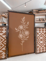 Load image into Gallery viewer, 3 Piece Hand Sketched Flower &amp; Bold Aztec Wood Artwork
