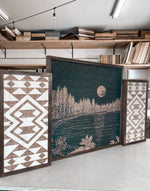 Load image into Gallery viewer, Waldo Lake And Aztec Hand Sketched Engraved Wooden Artwork
