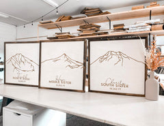 Three Sisters Mountain Range Oregon (3 Piece) Wall Art Set