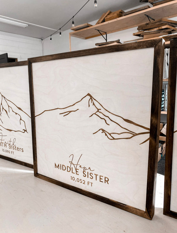 Three Sisters Mountain Range Oregon (3 Piece) Wall Art Set