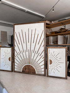 Boho Sunburst with Accents Wood Wall Art | 3 Piece Set