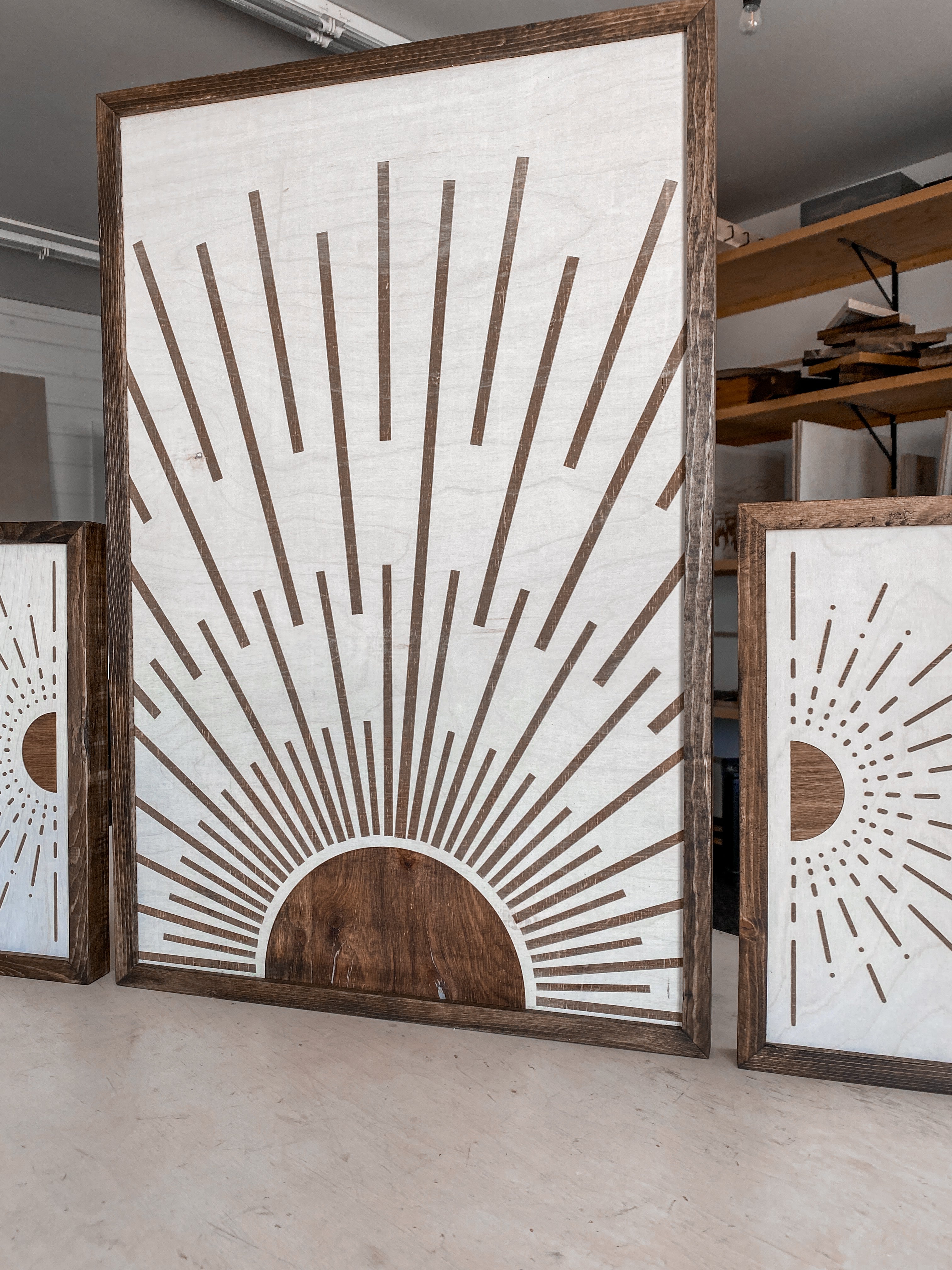 Boho Sunburst with Accents Wood Wall Art | 3 Piece Set