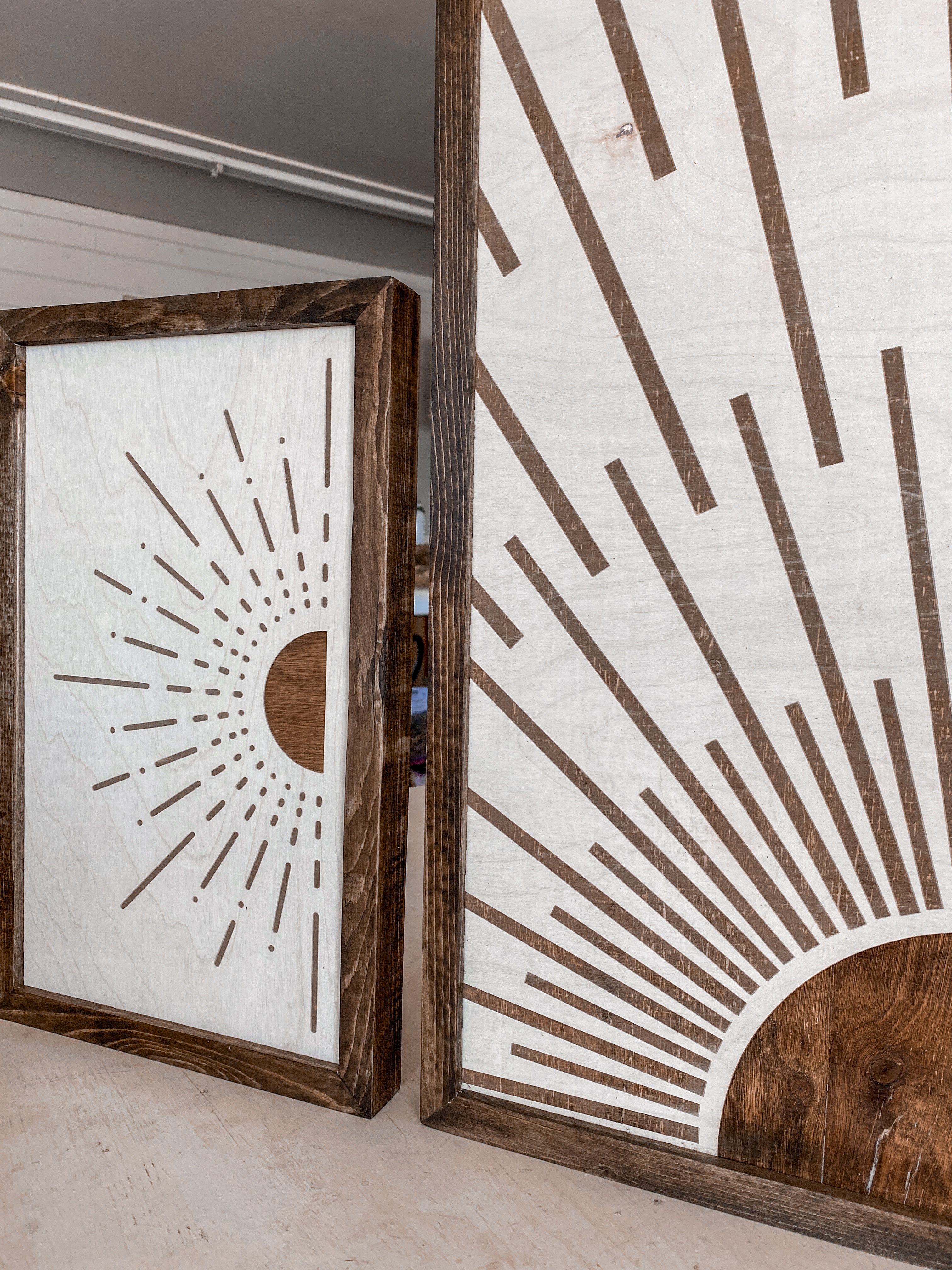 Boho Sunburst with Accents Wood Wall Art | 3 Piece Set