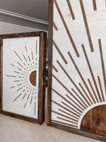 Load image into Gallery viewer, Boho Sunburst with Accents Wood Wall Art | 3 Piece Set
