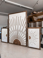 Load image into Gallery viewer, Boho Sunburst with Accents Wood Wall Art | 3 Piece Set
