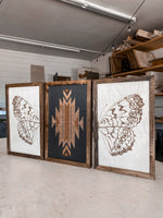 Load image into Gallery viewer, Aztec &amp; Butterfly Wood Wall Art | 3 Piece Set
