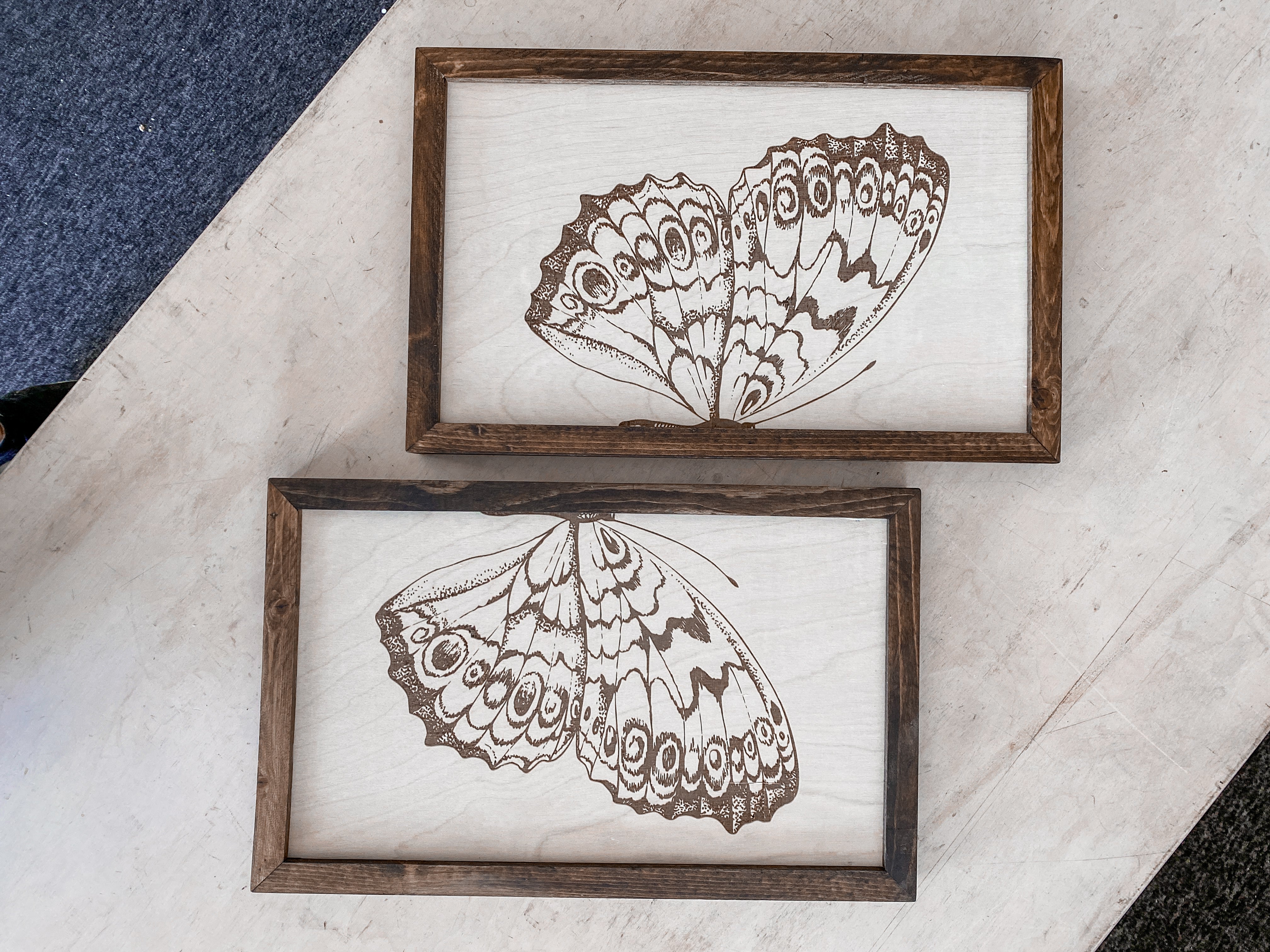 Butterfly Wood Wall Art |  2 Piece Set