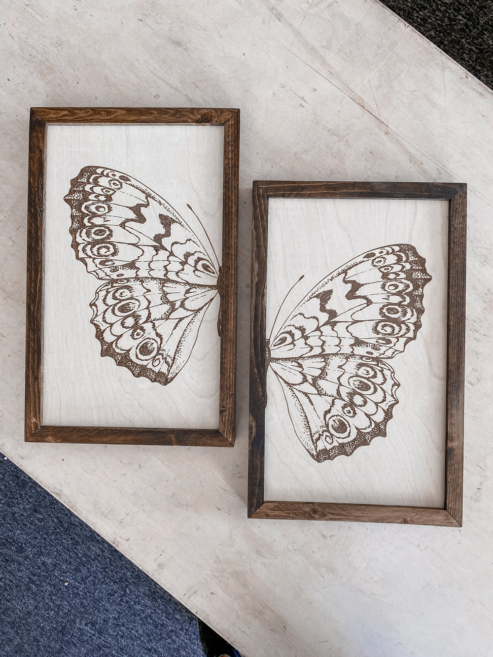 Butterfly Wood Wall Art |  2 Piece Set