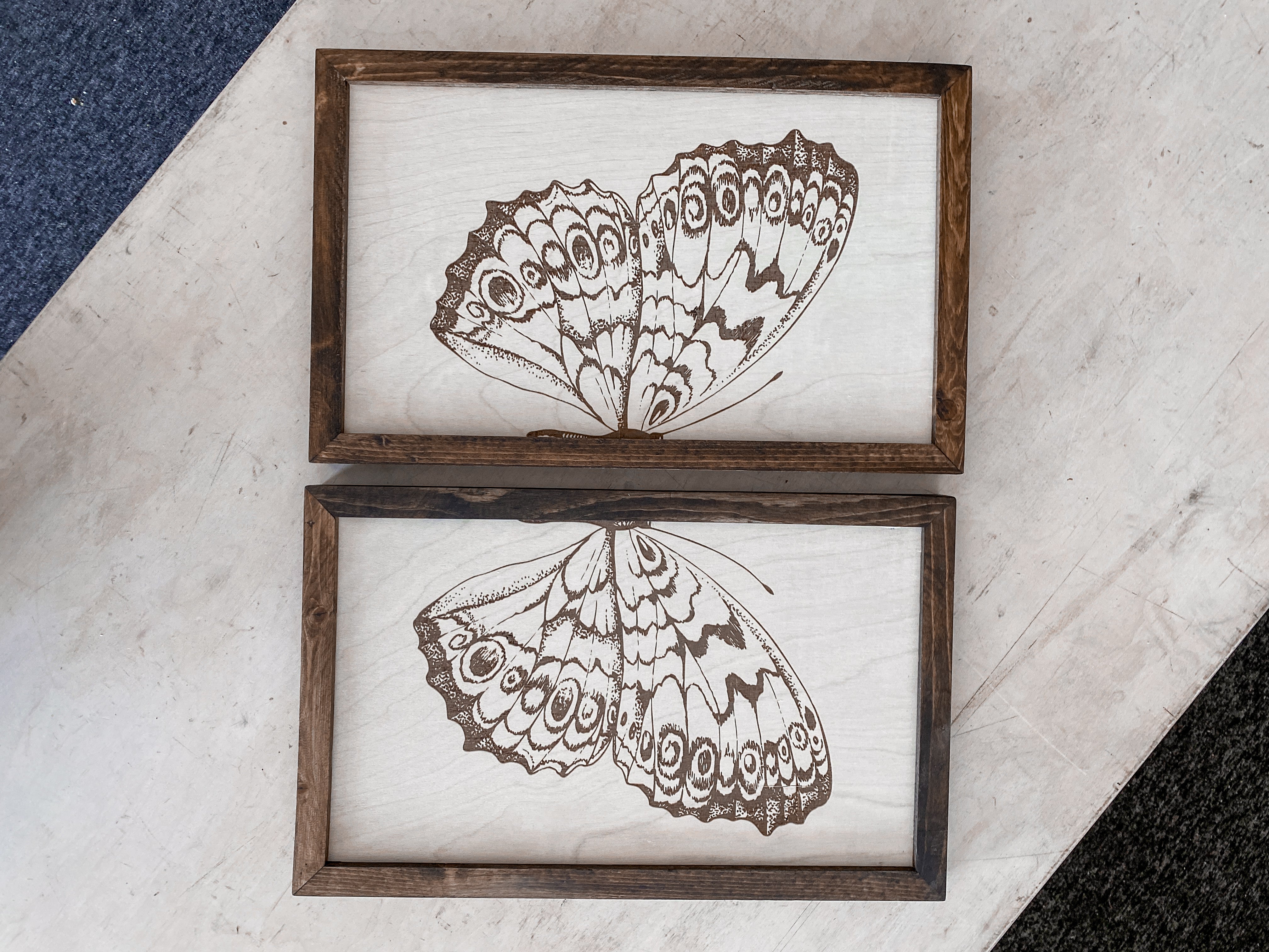 Butterfly Wood Wall Art |  2 Piece Set