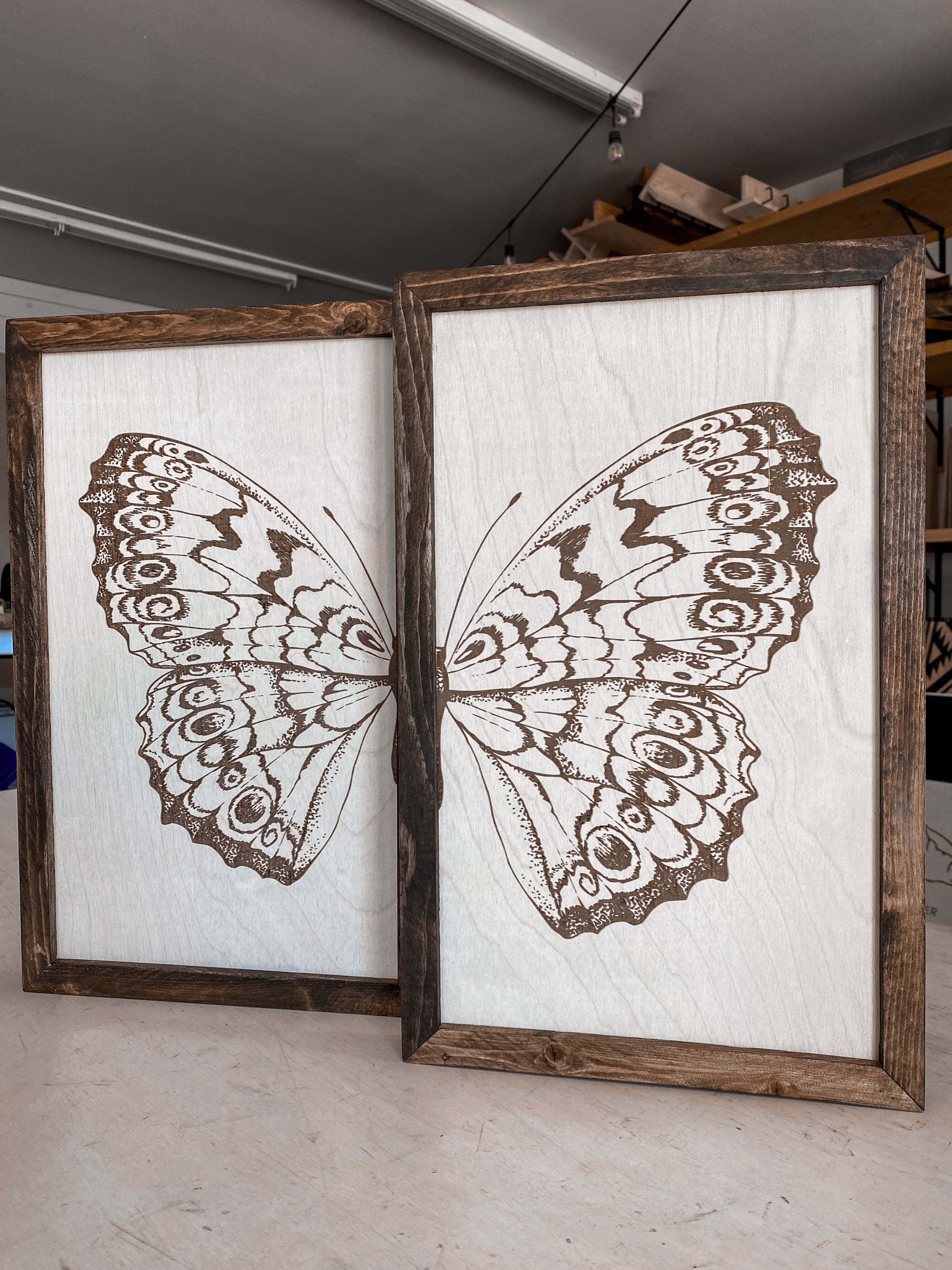 Butterfly Wood Wall Art |  2 Piece Set