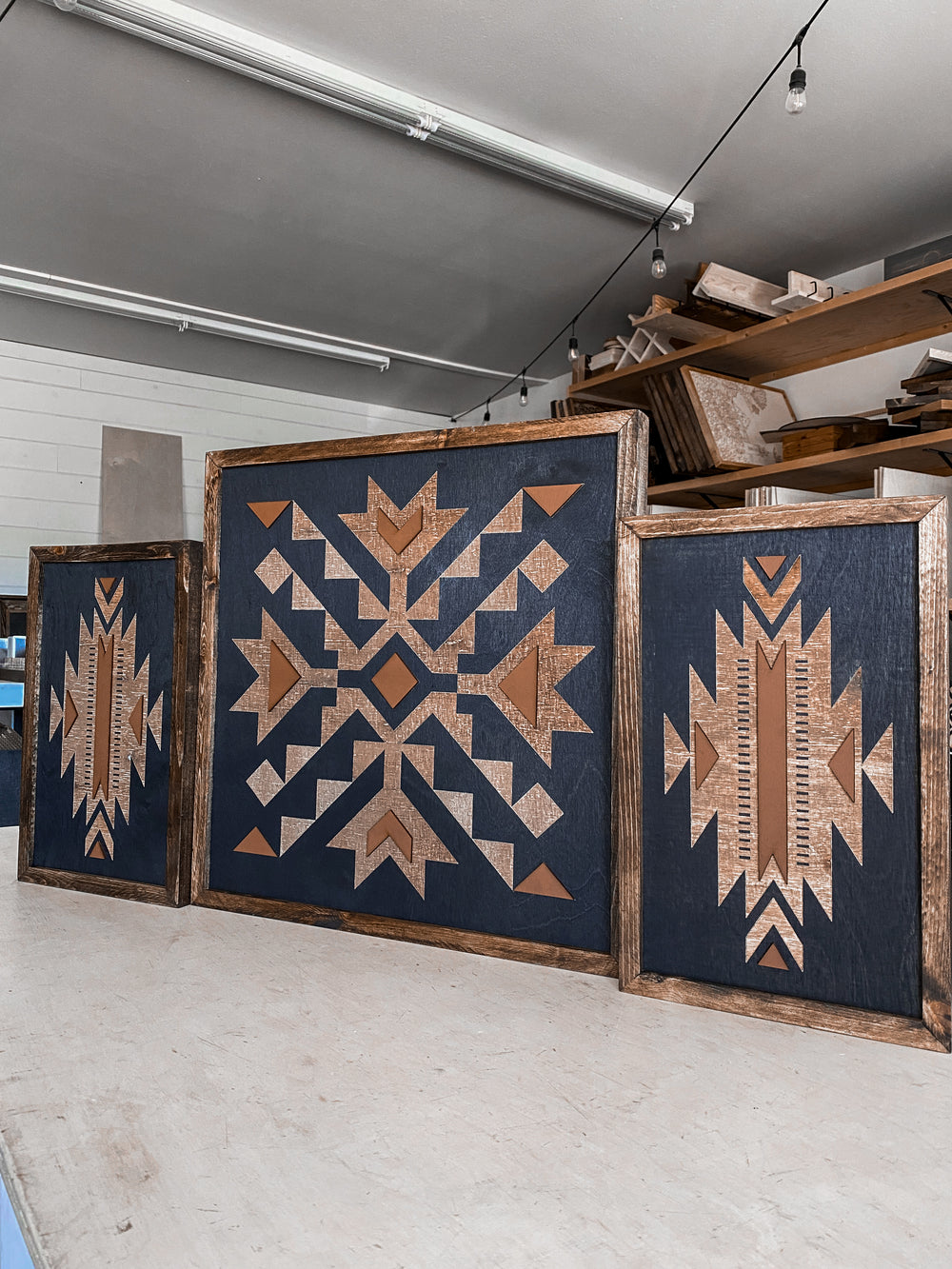 Tribal Aztec Wood Wall Art | 3 Piece Set