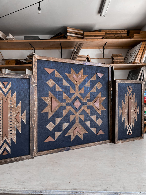 Tribal Aztec Wood Wall Art | 3 Piece Set