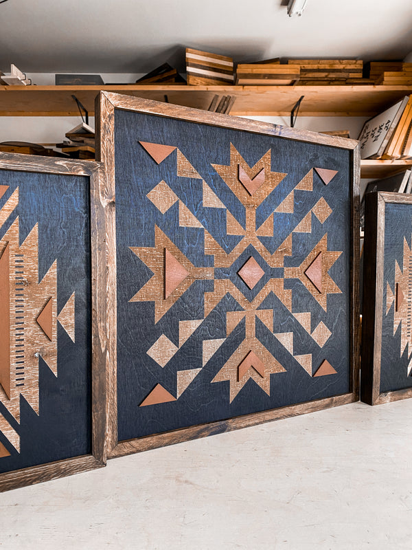 Tribal Aztec Wood Wall Art | 3 Piece Set