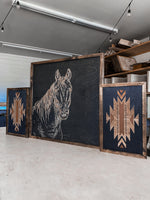 Load image into Gallery viewer, Horse &amp; Tribal Aztec Wood Wall Art | 3 Piece Set
