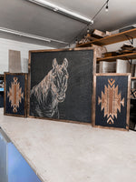 Load image into Gallery viewer, Horse &amp; Tribal Aztec Wood Wall Art | 3 Piece Set
