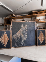 Load image into Gallery viewer, Horse &amp; Tribal Aztec Wood Wall Art | 3 Piece Set
