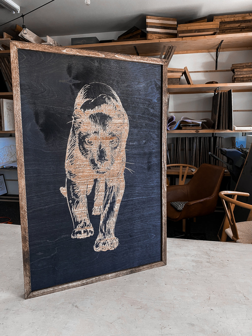 Mountain Lion Wood Wall Art