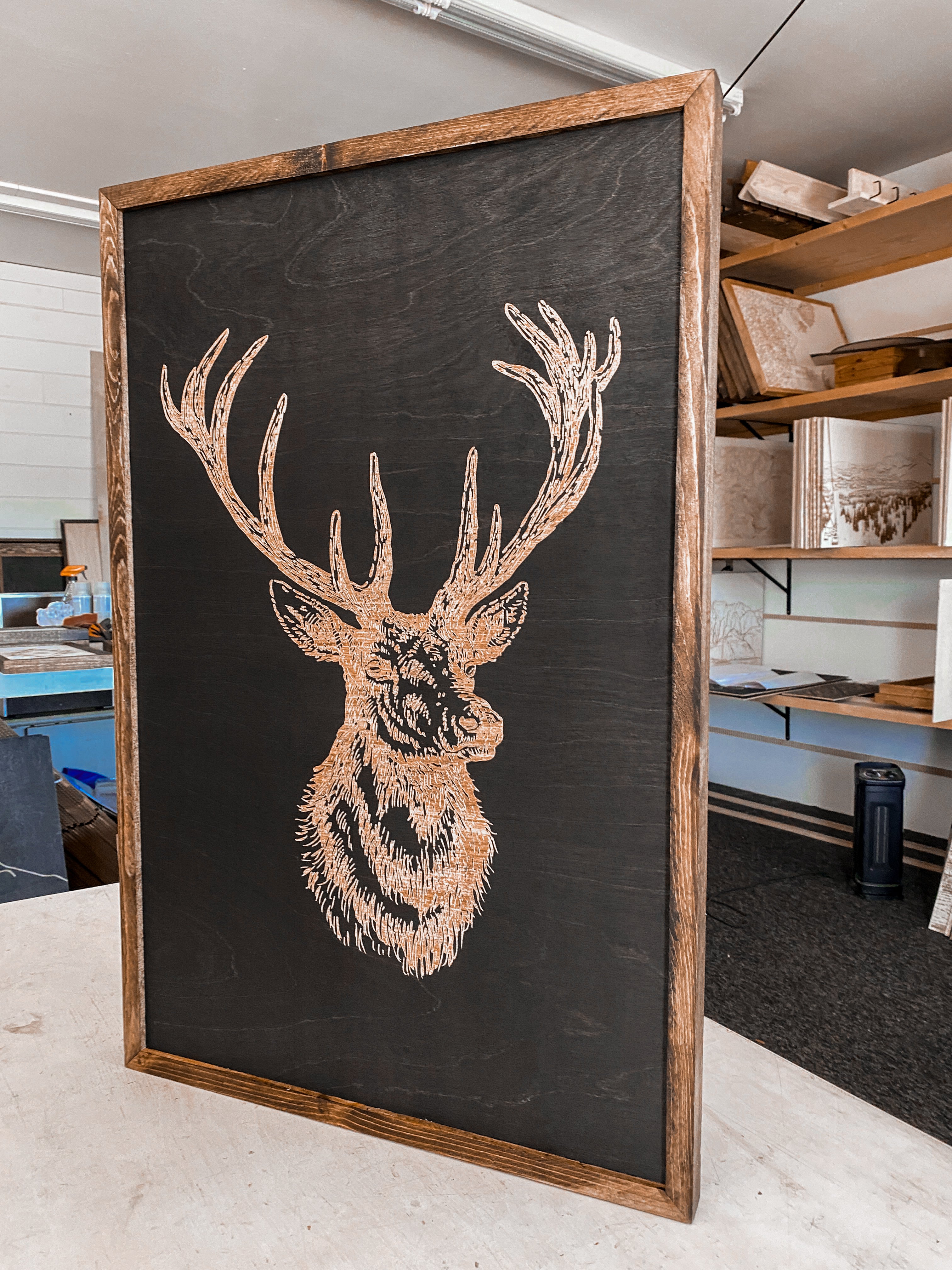 Deer Buck Head Wood Wall Art