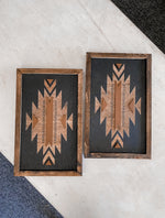 Load image into Gallery viewer, Aztec with Terracotta Wood Wall Art |  2 Piece Set
