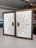 Load image into Gallery viewer, Boho Sunburst Wood Wall Art |  2 Piece Set
