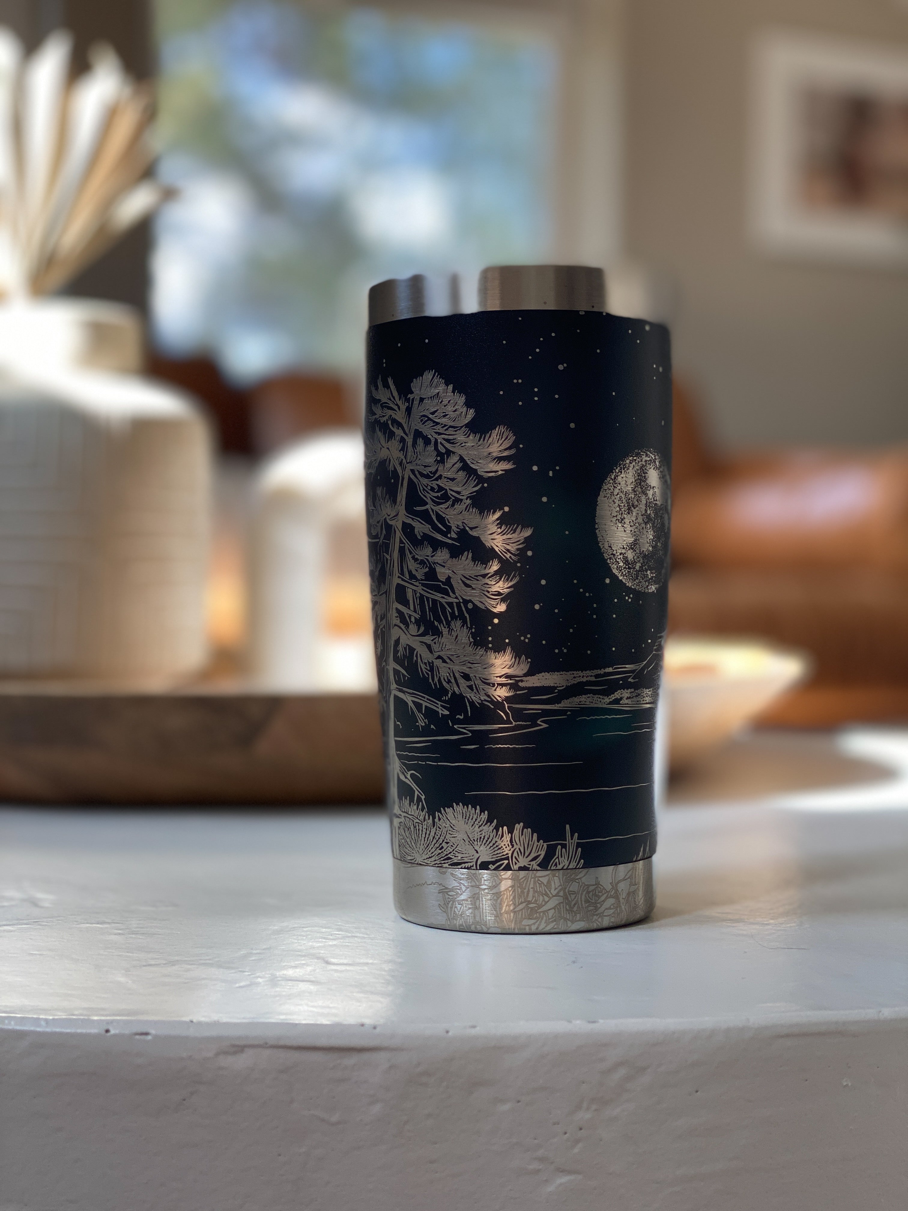 Lake Billy Chinook Insulated Tumbler | Engraved Hand Drawn Art