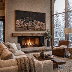 Mt Bachelor Ski Map Wood Artwork