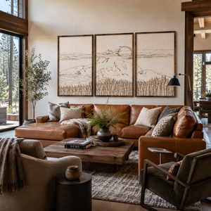 Mount Hood Hand Sketched Three Piece Wooden Artwork Set
