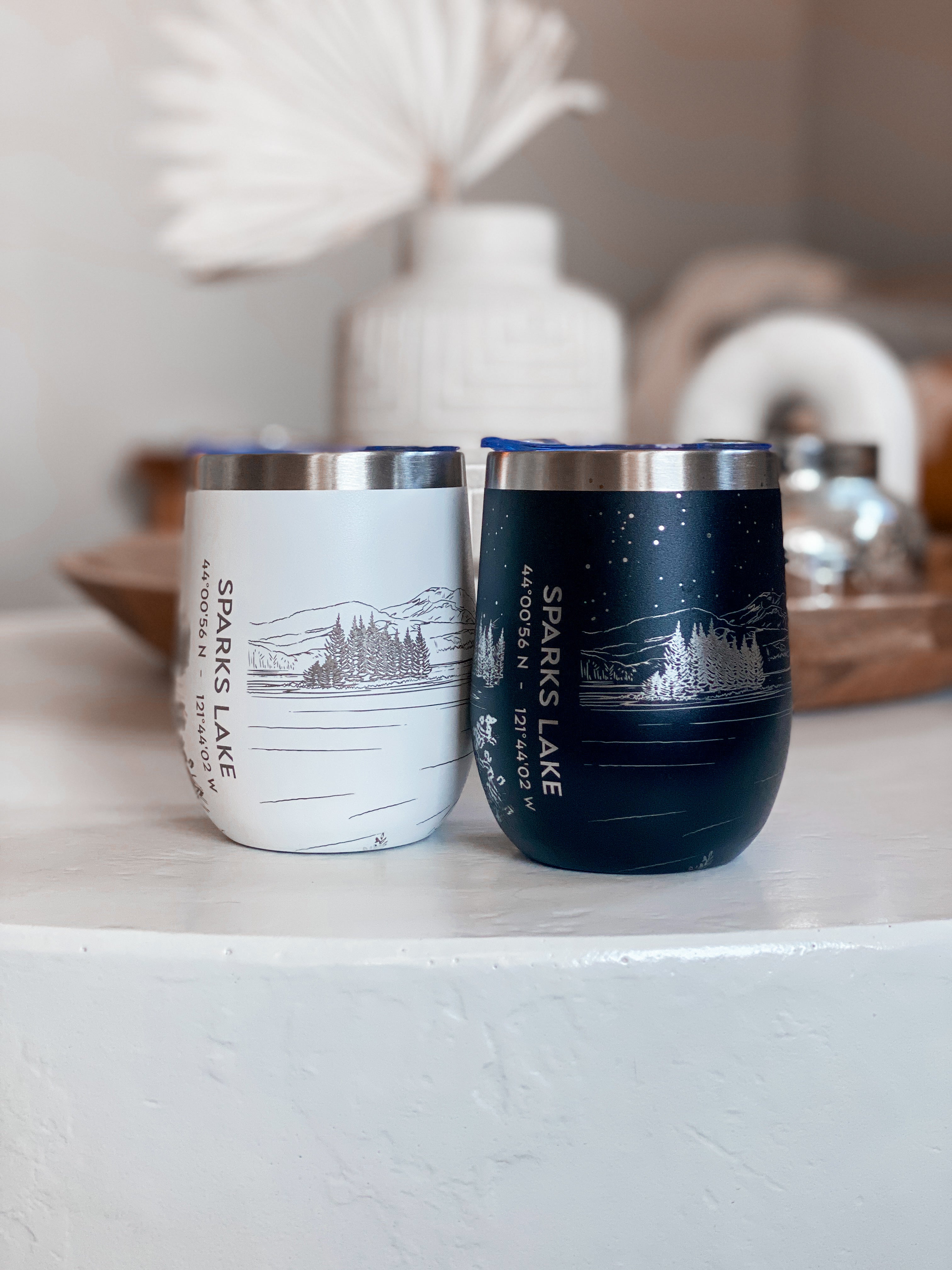 Sparks Lake  Insulated Wine Tumbler | Engraved Hand Drawn Art (Copy) (Copy)