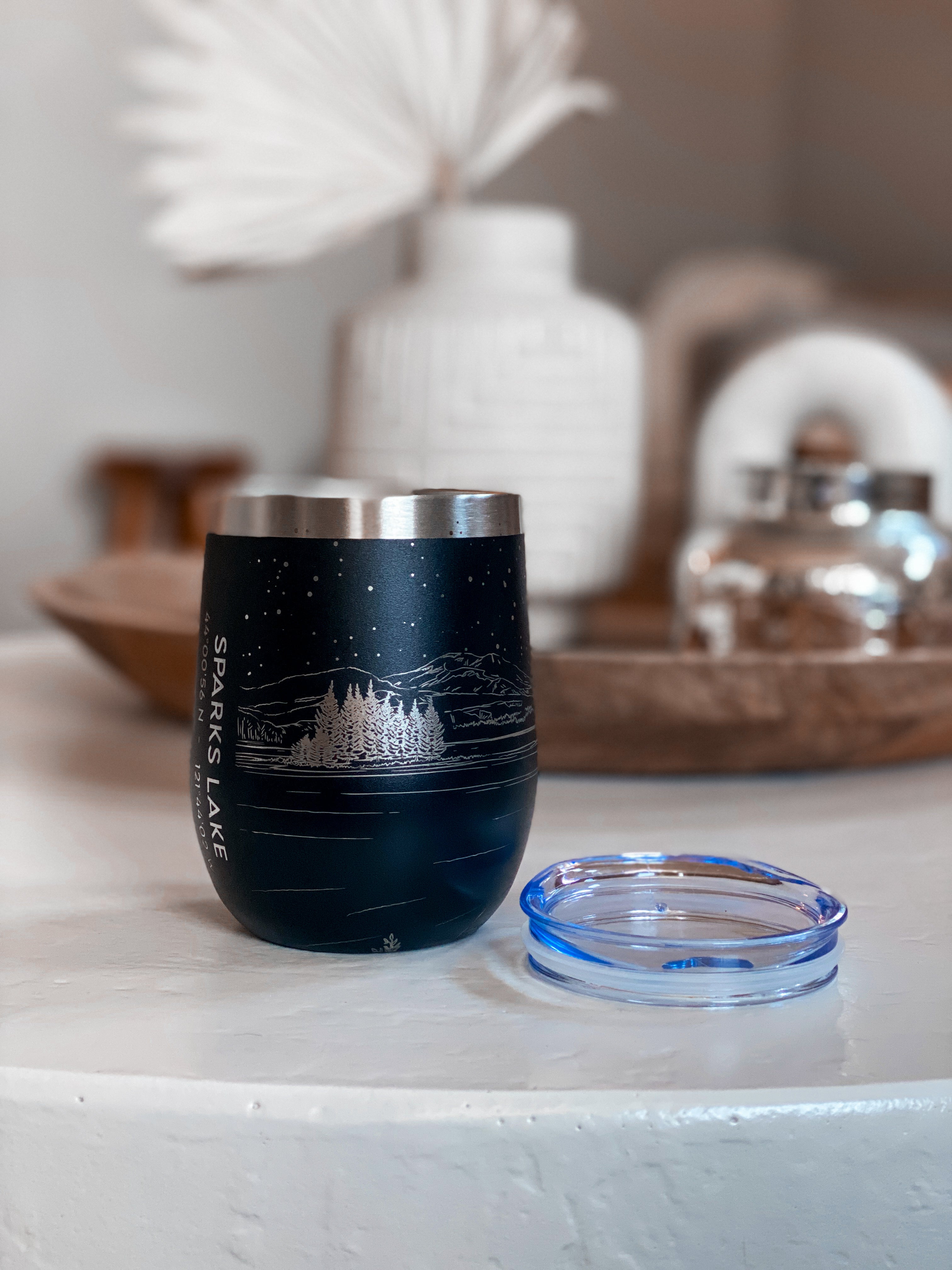 Sparks Lake  Insulated Wine Tumbler | Engraved Hand Drawn Art (Copy) (Copy)