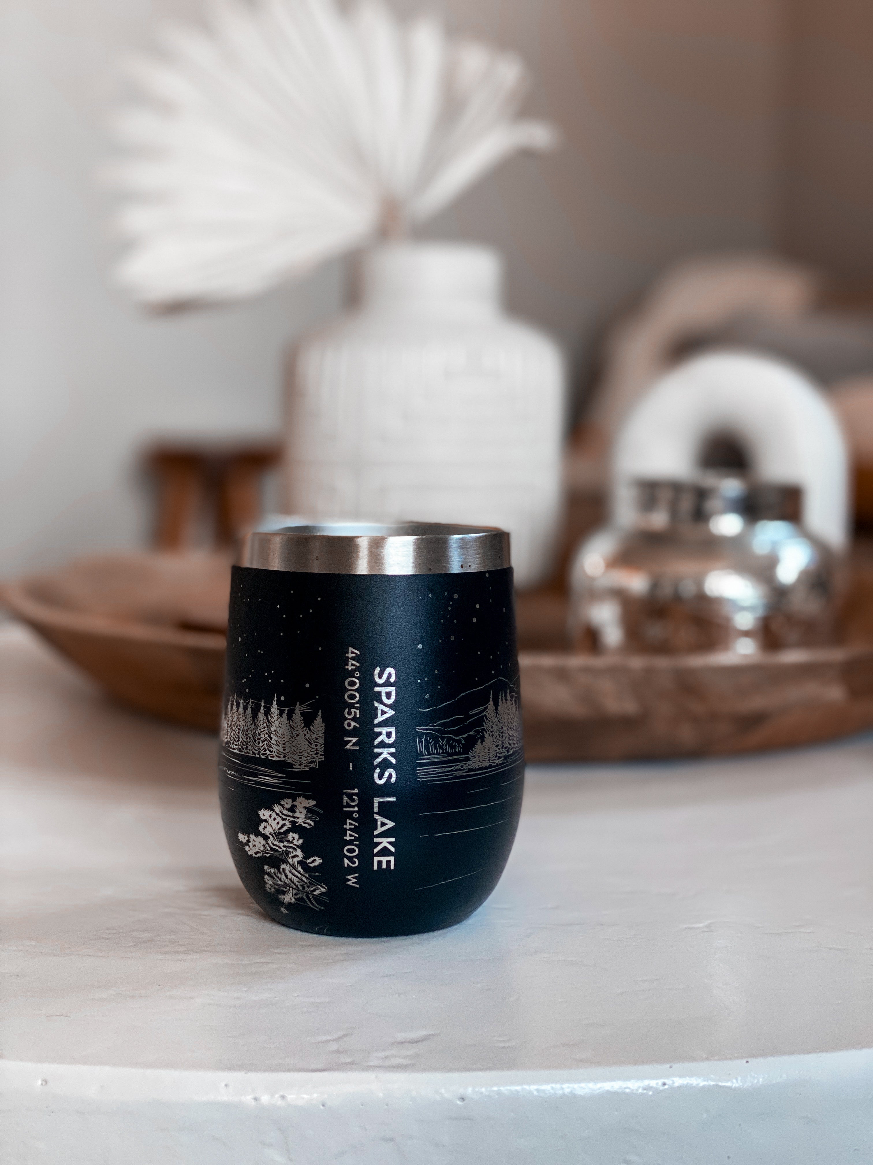 Sparks Lake  Insulated Wine Tumbler | Engraved Hand Drawn Art (Copy) (Copy)