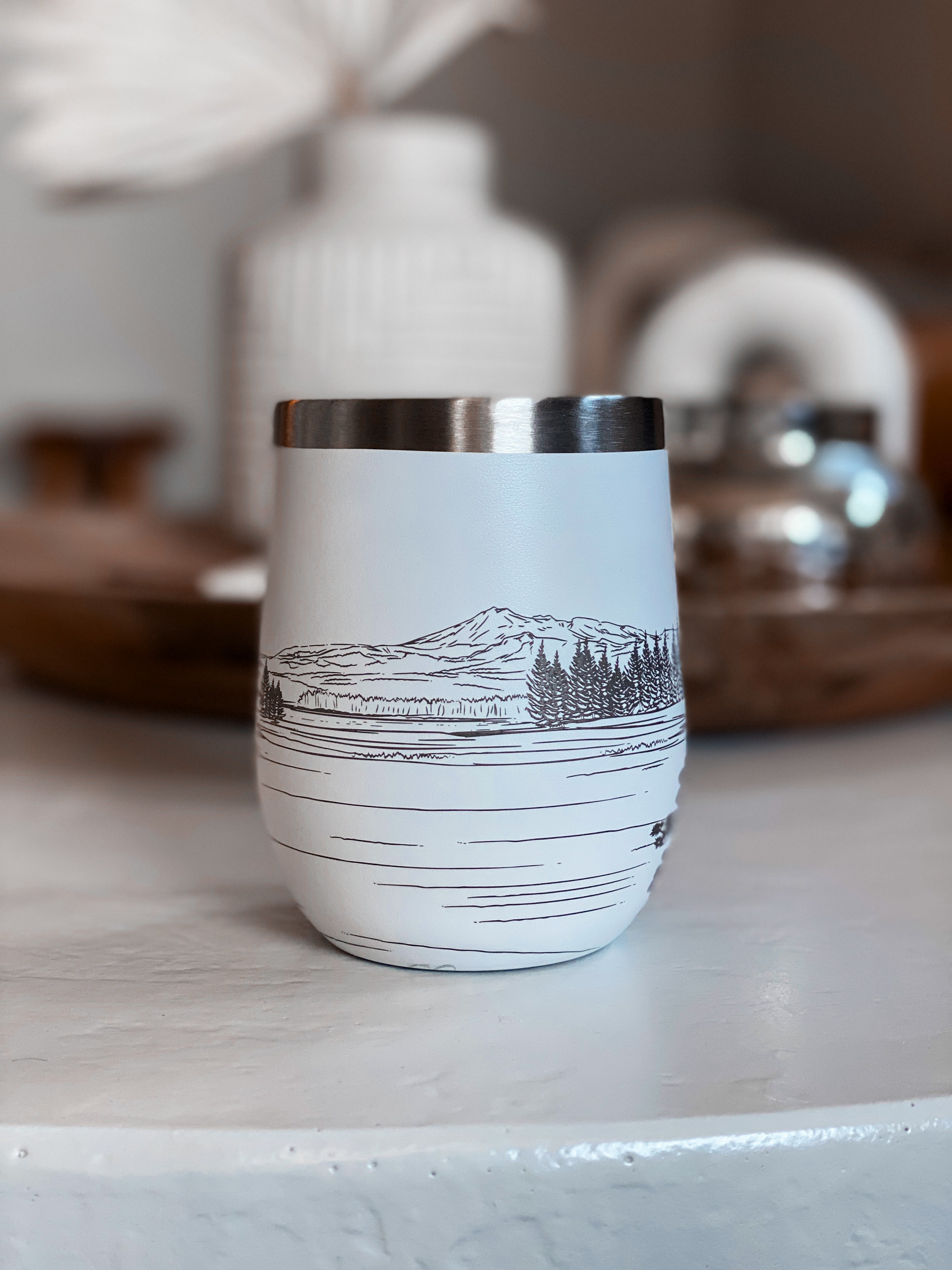 Sparks Lake  Insulated Wine Tumbler | Engraved Hand Drawn Art (Copy) (Copy)