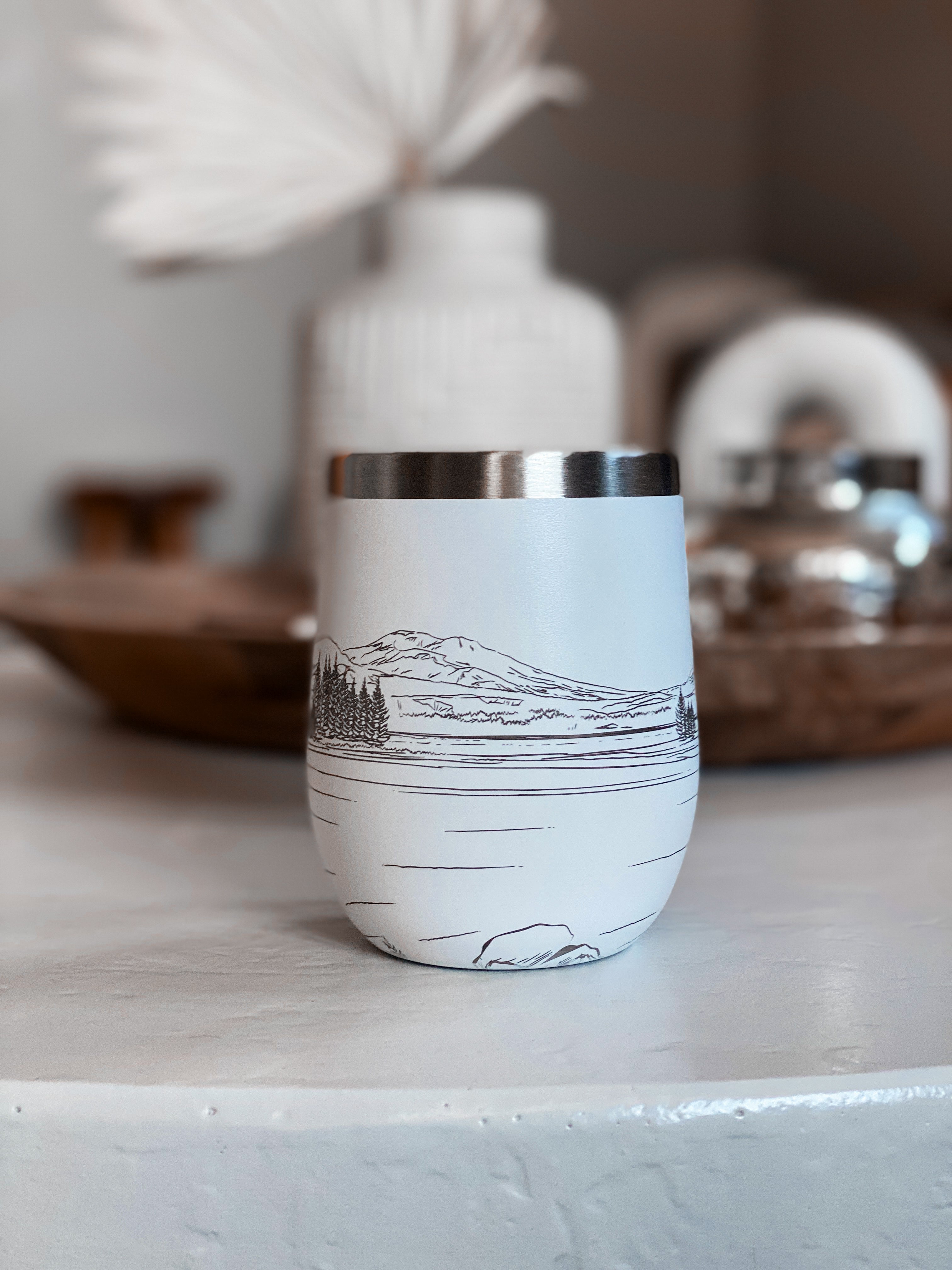 Sparks Lake  Insulated Wine Tumbler | Engraved Hand Drawn Art (Copy) (Copy)