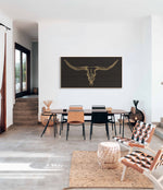 Load image into Gallery viewer, Handcrafted Texas Longhorn skull wall art engraved on rustic wood, western-style home decor
