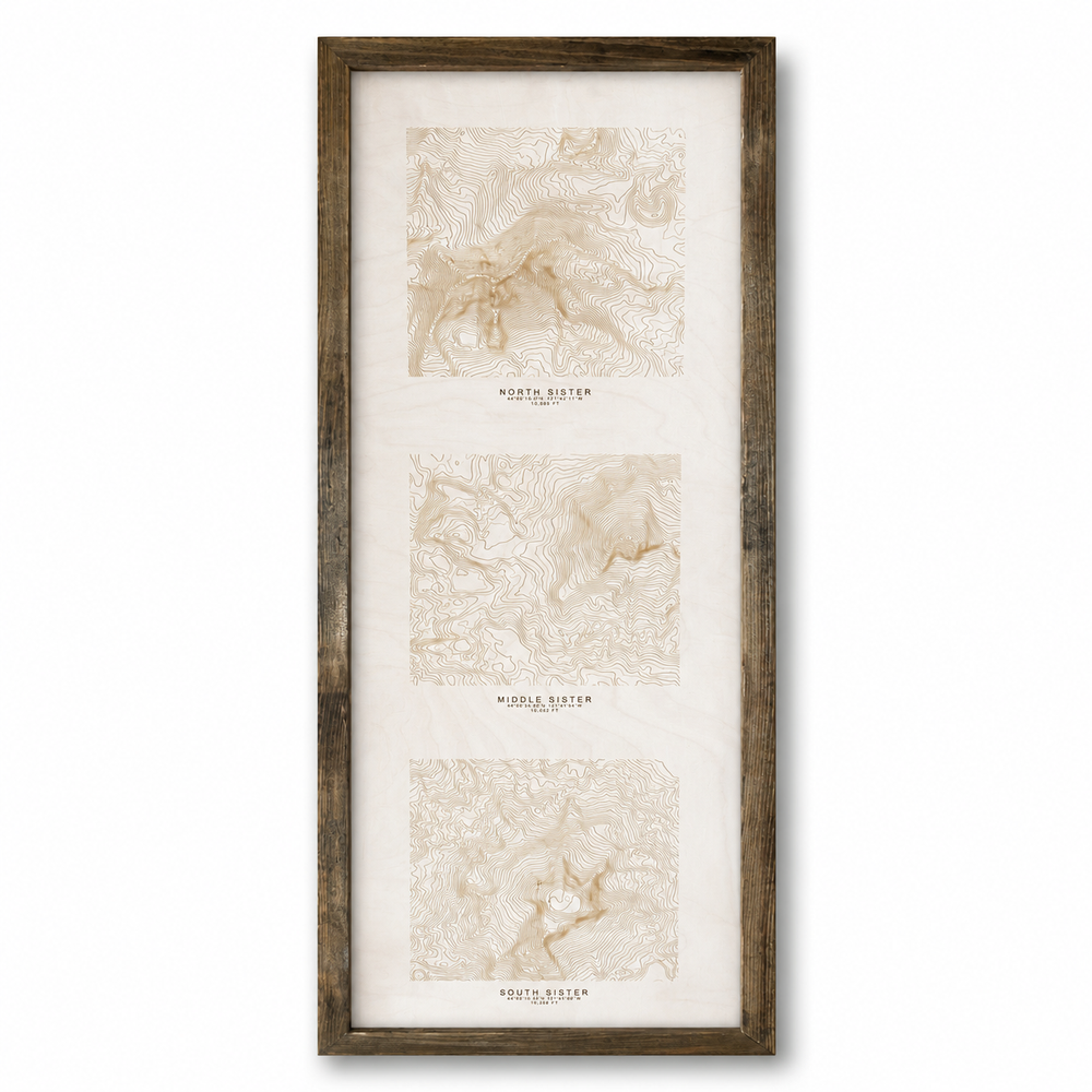 Three Sisters Mountains Topo Map (Planker)