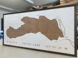 Cultus Lake Engraved Wooden Artwork Set