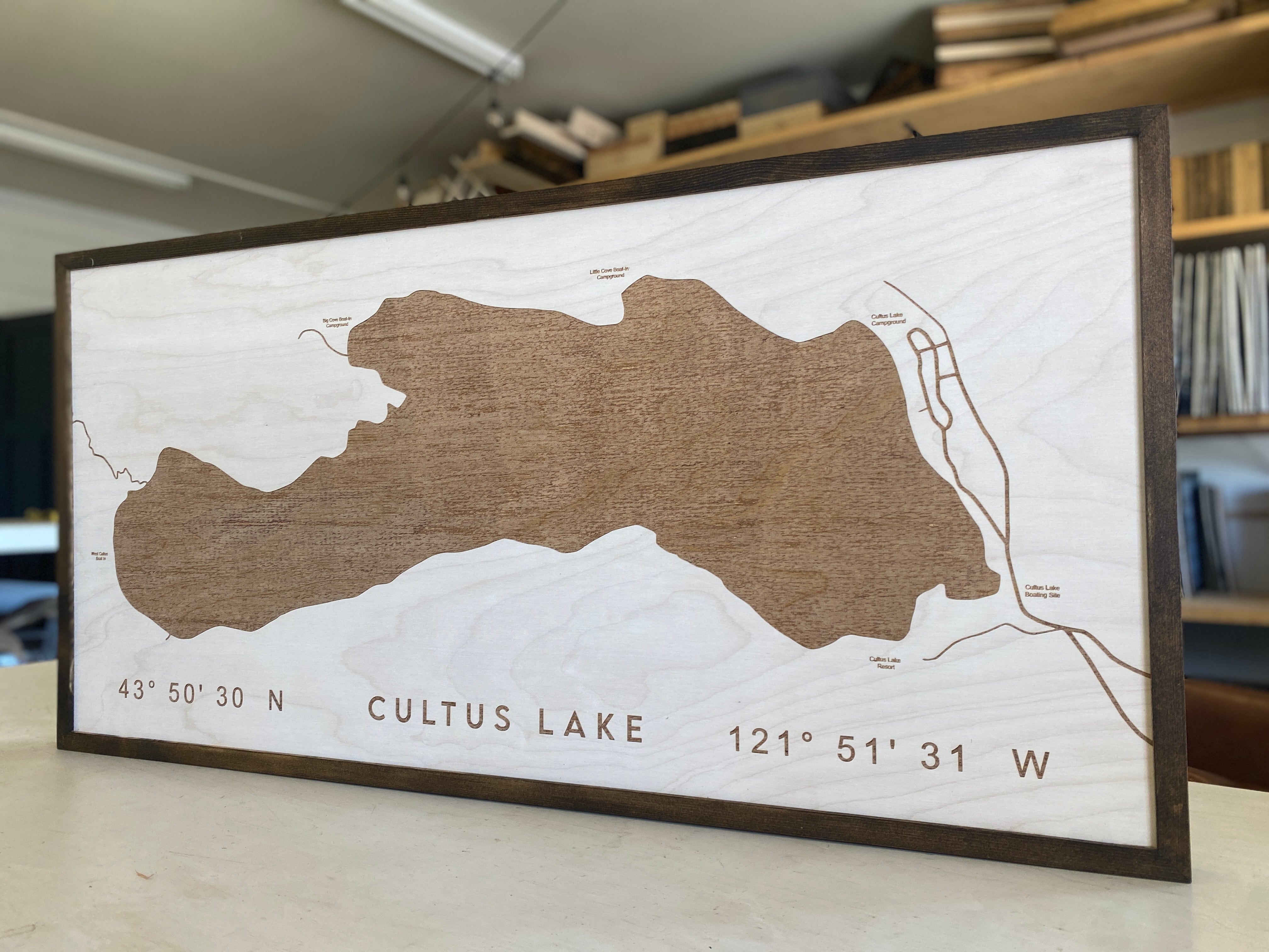Cultus Lake Engraved Wooden Artwork Set