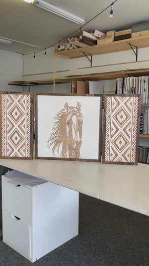 Hand Sketched Horse & Aztec Artwork Set
