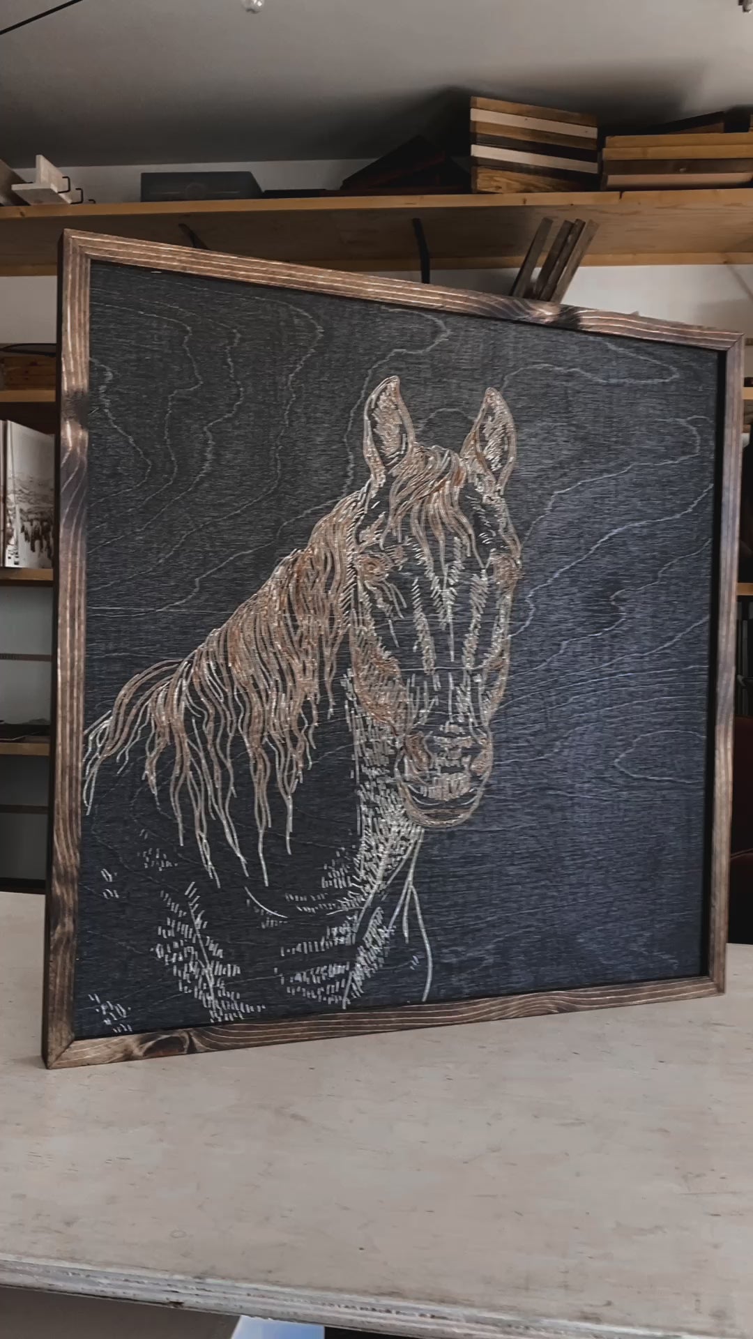 Horse Wood Wall Art