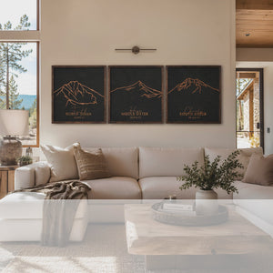 Three Sisters Mountain Range Oregon (3 Piece) Wall Art Set